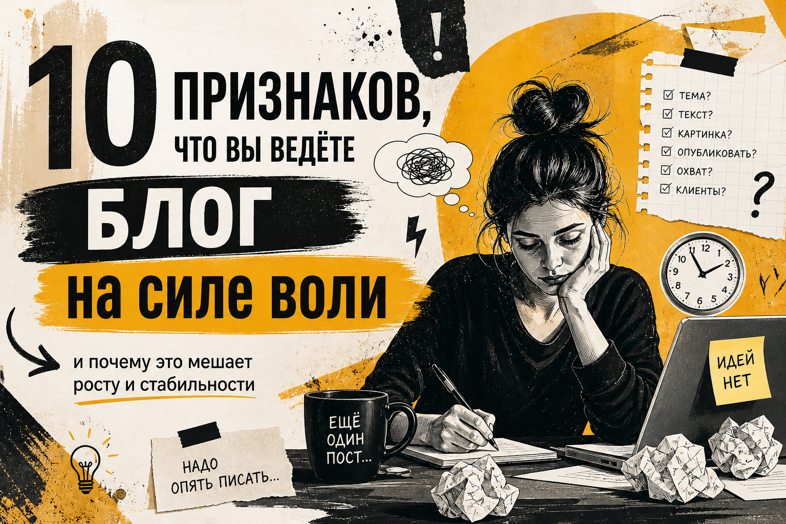 10 признаков, что вы ведёте блог “на силе воли”